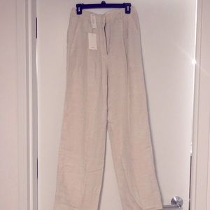 Aritzia The Effortless Pant in Linen, ecru color, 8 TALL, unworn